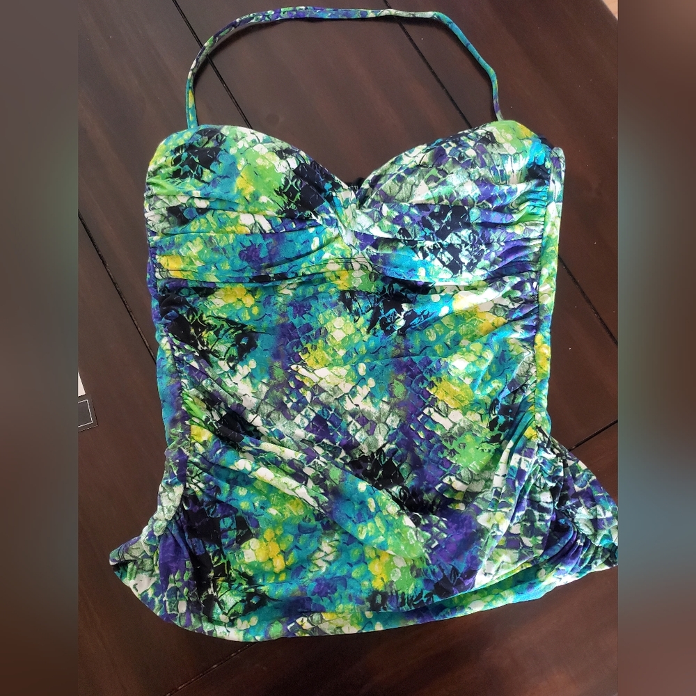 La Blanca bandeau swim top, tankini size 8